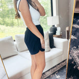 Allie Navy Sweat Shorts with Drawstring Waistband