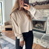 Taupe Washed Waffle Long Sleeve