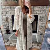 Nadine Natural Open Crochet Cardi