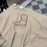 Mocha Cowgirl Boot Sweater IN STORE