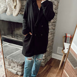 Above All Black Waffle Trench Cardi
