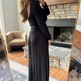 Black Go With The Flow Long Sleeve Top and Pant Set