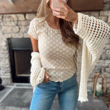 Marzipan Kynance Floral Lace Tee