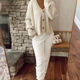 Chill Pill Ivory Brushed Joggers