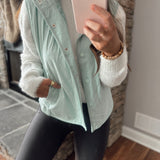 Purely Peppermint Collared Snap Button Vest