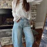 Jayden Lt. Blue Baggy Wide Leg Denim