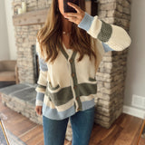 Bay Colorblock Sweater Cardigan