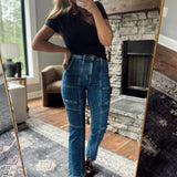 Risen Dark Multi Seam Design HR Straight Denim