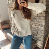 Oatmeal Threaded Botanica Sweater