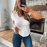 White Tracie Textured Tee