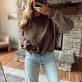 Chocolate Bubble Hem Pullover