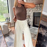 Brown Washed Elissa Ribbed Tank