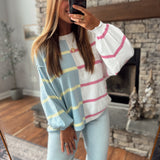 Cream & Blue Sunday Blend Pullover