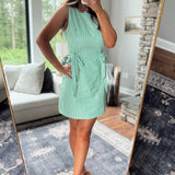 Tied & True Green Stripe Mini