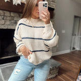 Cream/Navy Perfect Stripe Sweater