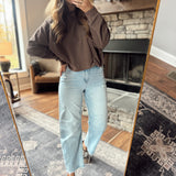 Risen Light Crop Barrel Jeans