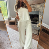 Milk White Tencel Seam Pants