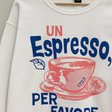 Un Espresso White Grapic Crew