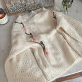 Cream Petal Stitch Sweater