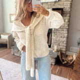 Oatmeal Myka Shawl Sweater