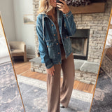 Risen Dark Hooded Denim Jacket