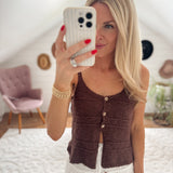 Dusty Wood Textured Knit Cami