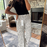 Risen HR Cream Leopard Barrel Crop Cuffed Jeans