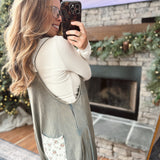 Vintage Moss Printed Patch Overalls