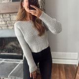 Gray Rustling Leaves Sweater