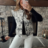 Iris Ivory Multi Floral Printed Button Up Vest