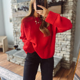 Red Oversized Delight Sweater