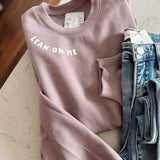 Light Plum Lean On Me Graphic Crew