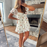 Cream Bloom Babydoll Romper