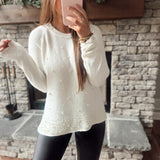 Ivory Precious Pearl Crew Neck Sweater