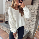 White Frosted Hue Oversized Sweater