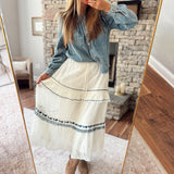 Ivory Love Story Midi Skirt
