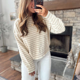 Champagne Noel Striped Sweater