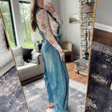 Over It All Denim Barrel Overalls