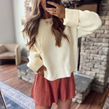 Cream Oversized Delight Sweater