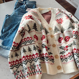 Ivory Christmas Forest Cardigan