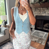 Dex Light Denim Button Up Vest