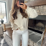 Champagne Noel Striped Sweater