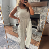 Ash Taupe French Terry Jumpsuit
