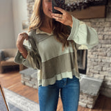 Stevie Olive Color Block Long Sleeve