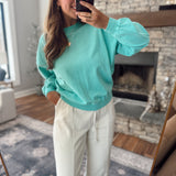 Turquoise Wrenlee Crewneck