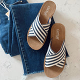 Nautical Breeze Navy Stripe Sandals