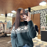 Hunter Green Holiday Bow Sweater IN STORE
