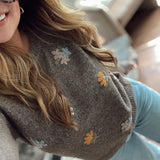Brown Blossom Lane Sweater