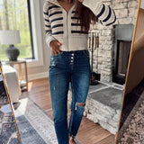 Mica Lafite Super HR Mom Button-Fly Denim