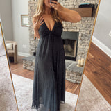 Navy Date Night Dots Maxi Dress